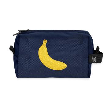 Glitzernde Bananen-Illustration - Recycelte Kulturtasche - Navy - Vorne