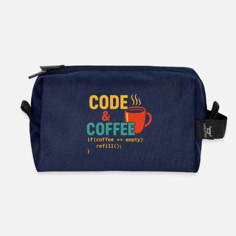 Code and coffee - Recycelte Kulturtasche - Navy