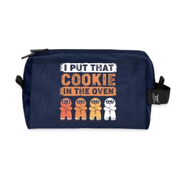 Grossesse Naissance Pain d’épices Noël - Trousse de toilette en tissu recyclé - marine - Devant