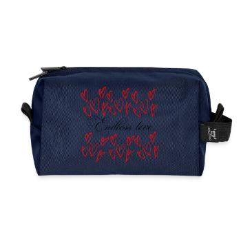 Endlose Liebe - Herzen Schwarm  - Recycelte Kulturtasche - Navy - Vorne