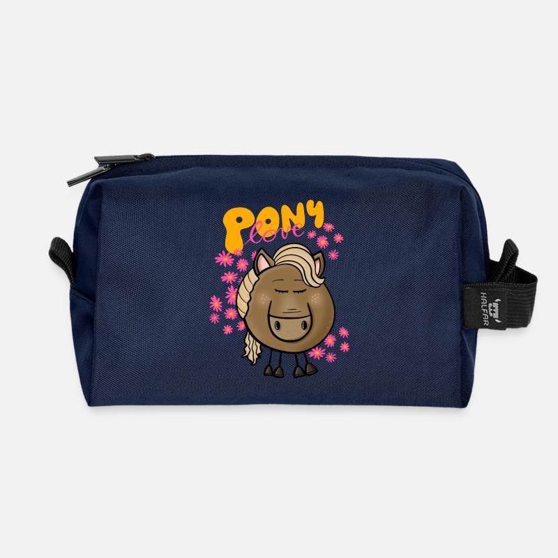 Pony Liebe - Recycelte Kulturtasche - Navy