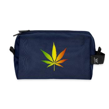 Feuille de cannabis dégradée rasta - Trousse de toilette en tissu recyclé - marine - Devant