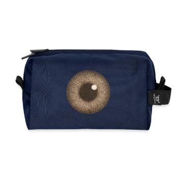 Brauner Iris Nahaufnahme - Recycelte Kulturtasche - Navy - Vorne