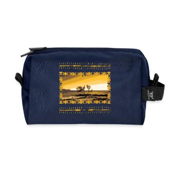 Golden Evening Landscape Tree Can Picafort - Recycled Toiletry Zip Bag - navy - Front
