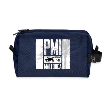 Mallorca PMI palm tree logo - Recycled Toiletry Zip Bag - navy - Front