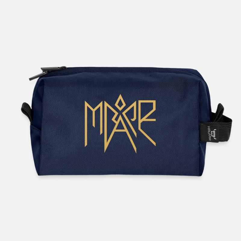 Mare Gold Glyph Logo - Recycled Toiletry Zip Bag - navy