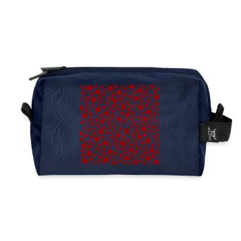 Roter Sternenmuster auf dunklem Grund - Recycelte Kulturtasche - Navy - Vorne