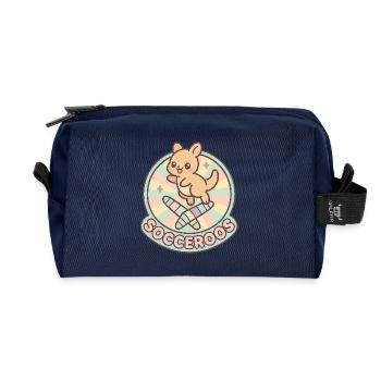 Kawaii Socceroos Australia Football T-Shirt - Recycled Toiletry Zip Bag - navy - Front