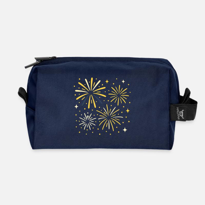 Fireworks - Recycled Toiletry Zip Bag - navy