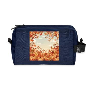 Hello Autumn - Recycelte Kulturtasche - Navy - Vorne