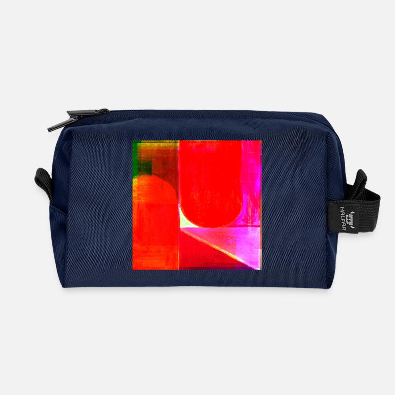 Neon Farbblock Geometrie - Recycelte Kulturtasche - Navy