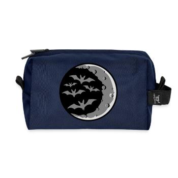 Beaucoup de chauves-souris silhouette fraîche croissant de lune nuit - Trousse de toilette en tissu recyclé - marine - Devant