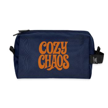 COZY_CHAOS - Recycelte Kulturtasche - Navy - Vorne