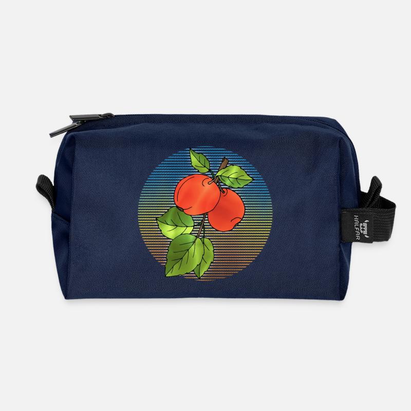 Äpfel - Recycelte Kulturtasche - Navy