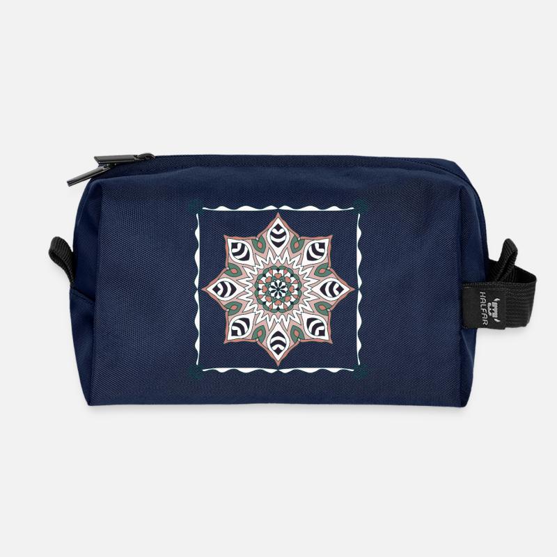 Mandala der Ruhe - Recycelte Kulturtasche - Navy