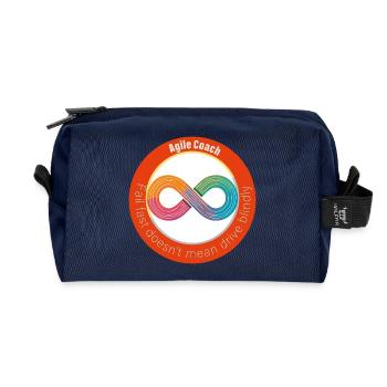 Échouer rapidement ne signifie pas conduire à l’aveuglette ! - Trousse de toilette en tissu recyclé - marine - Devant