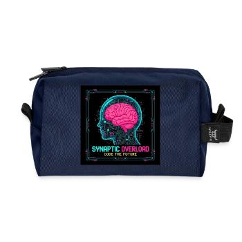 Surcharge synaptique Cerveau néon - Trousse de toilette en tissu recyclé - marine - Devant