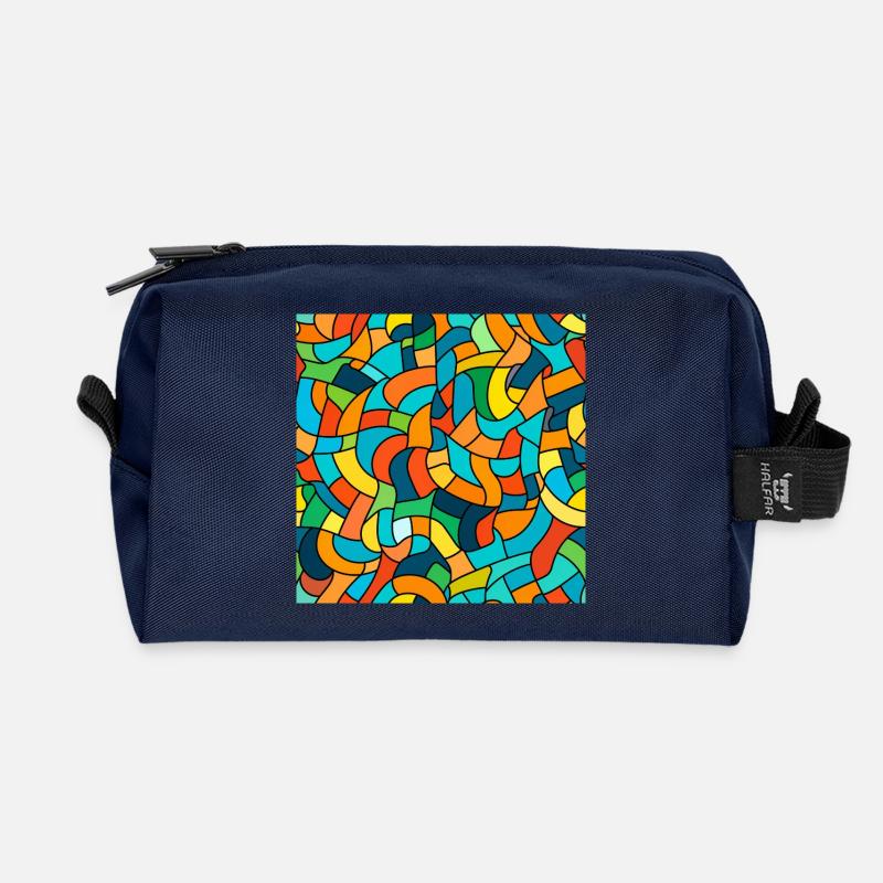 Color Knot Tangle - Recycled Toiletry Zip Bag - navy