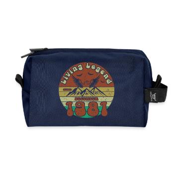 44th Birthday Living Legend since VIN 12/1981 - Recycled Toiletry Zip Bag - navy - Front