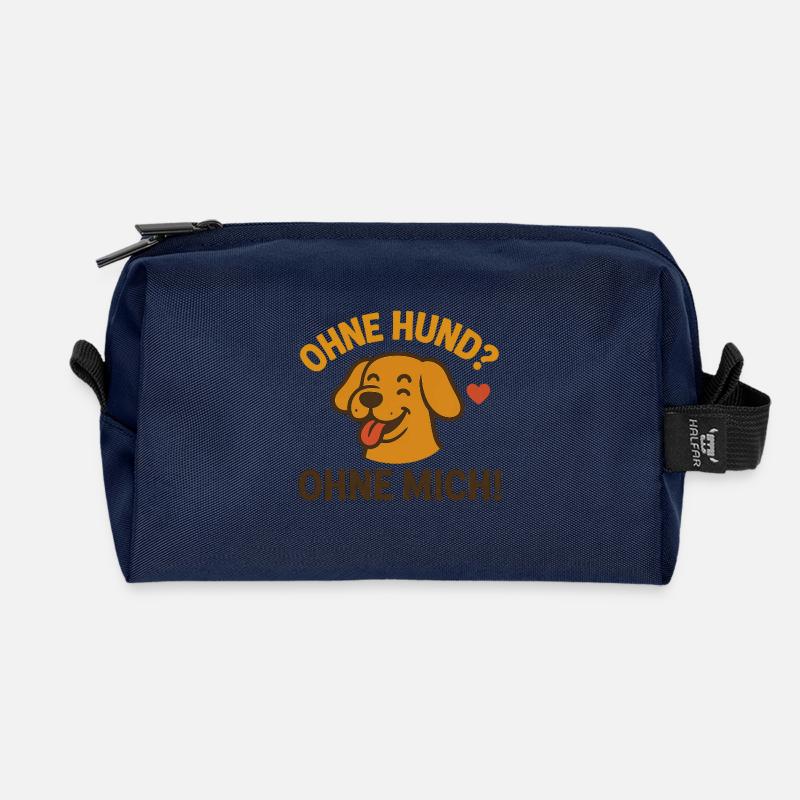 Ohne Hund? Ohne Mich! - Recycelte Kulturtasche - Navy