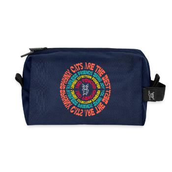 Sphynx Cat Mandala Funny Sayings Sarcastic Humor - Recycled Toiletry Zip Bag - navy - Front