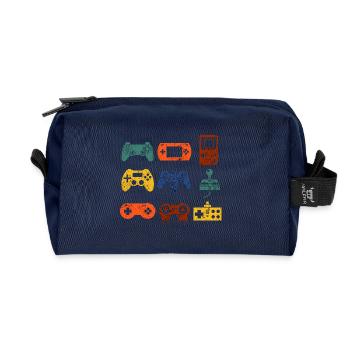 Retro Game Console - Recycled Toiletry Zip Bag - navy - Front