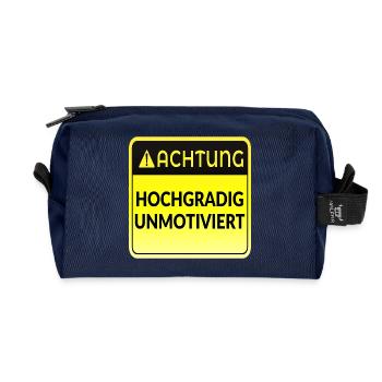 ATTENTION MOTIVATION DRÔLE - Trousse de toilette en tissu recyclé - marine - Devant