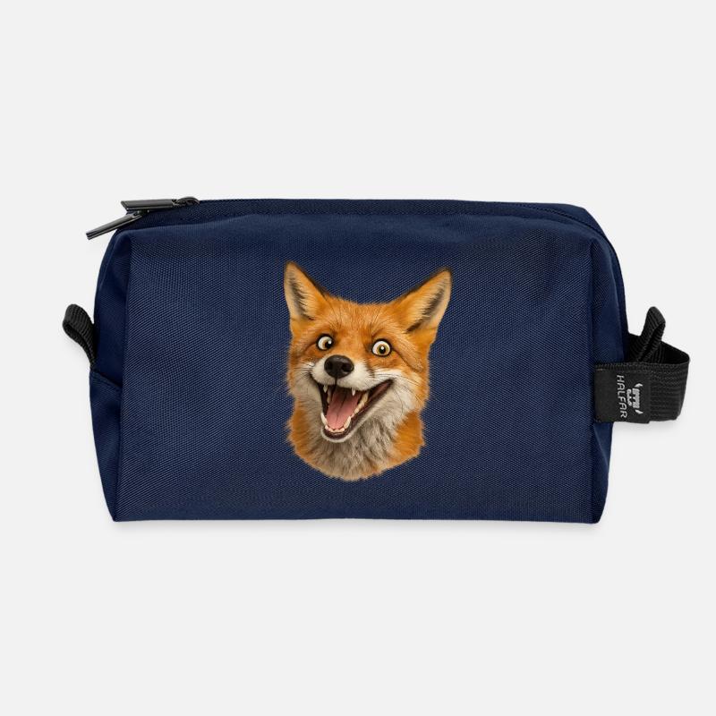 Fuchshead Freude Illustration - Recycelte Kulturtasche - Navy
