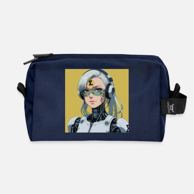 Cyborg Avatar mit Headset - Recycelte Kulturtasche - Navy
