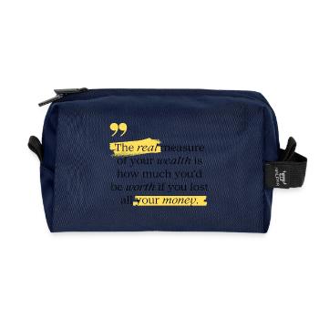 La vraie mesure de votre valeur - Trousse de toilette en tissu recyclé - marine - Devant