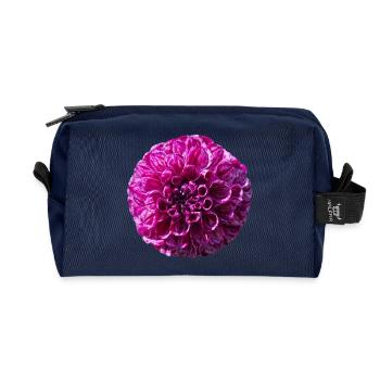 Purple Dahlia - Recycled Toiletry Zip Bag - navy - Front