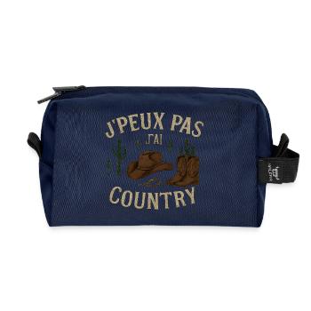 J'peux pas jai country - Trousse de toilette en tissu recyclé - marine - Devant