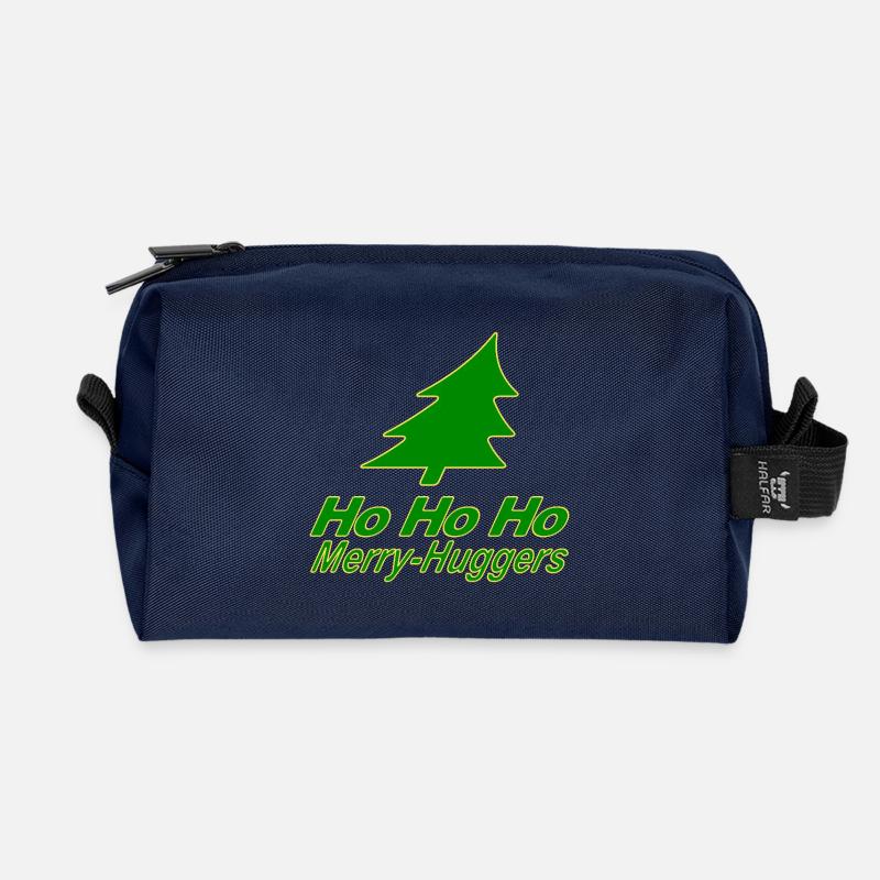It's christmas again, you Merry-Huggers! - Recycled Toiletry Zip Bag - navy