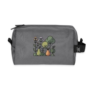 Jardin de fruits abstrait - Trousse de toilette en tissu recyclé - anthracite - Devant