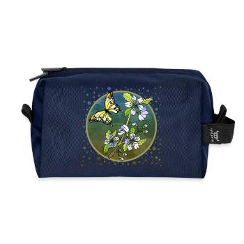 Schmetterling - Recycelte Kulturtasche - Navy - Vorne