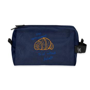 Un croissant s’il vous plaît  - Trousse de toilette en tissu recyclé - marine - Devant