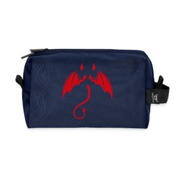Roter Dämonendrache mit Flügeln - Recycelte Kulturtasche - Navy - Vorne