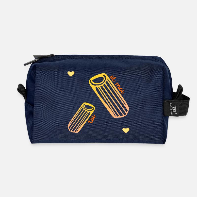 Pasta Beziehung Liebe - Recycelte Kulturtasche - Navy