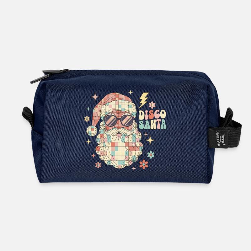 Techno Disco Weihnachtsmann Discokugel Lustig - Recycelte Kulturtasche - Navy