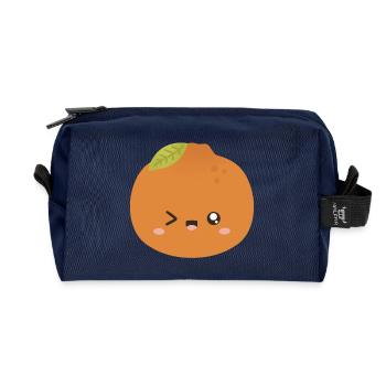 Kawaii Orange Wink Charakter - Recycelte Kulturtasche - Navy - Vorne