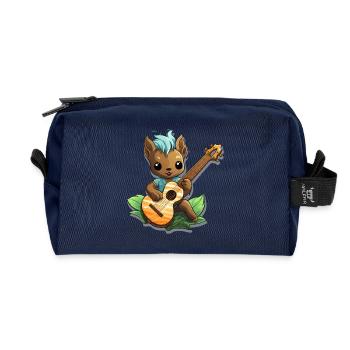 Petit musicien de la forêt à la guitare - Trousse de toilette en tissu recyclé - marine - Devant