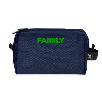Famille – Ensemble, nous sommes forts, la force familiale - Trousse de toilette en tissu recyclé - marine - Devant
