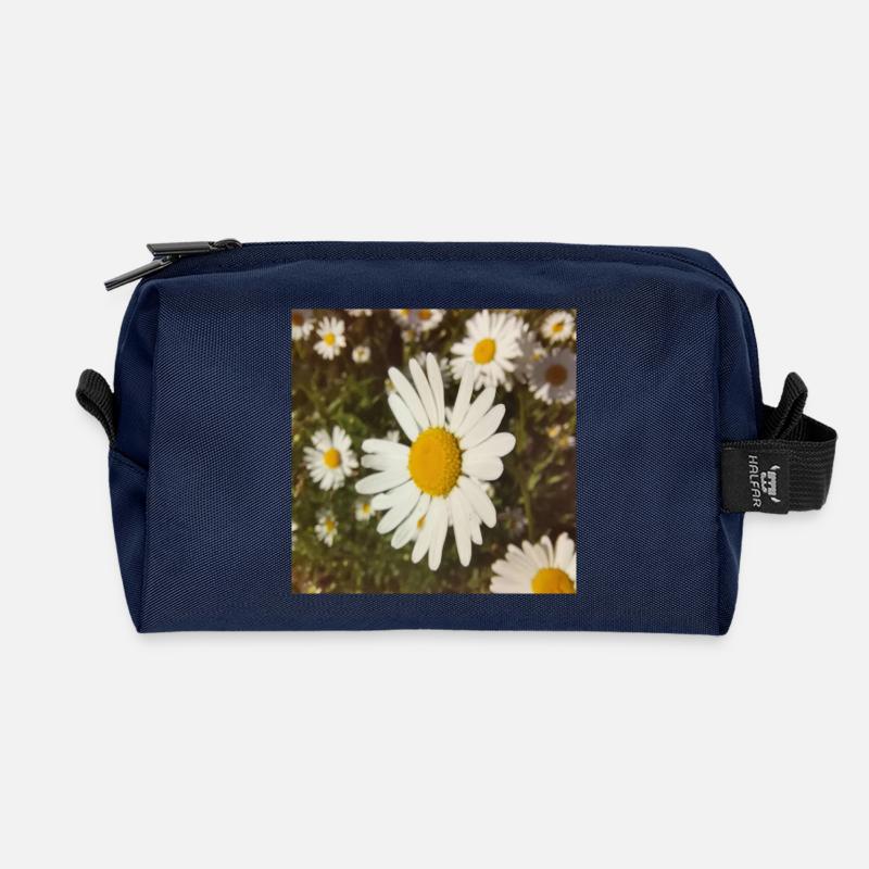 Gänseblümchen Sonnenlicht - Recycelte Kulturtasche - Navy
