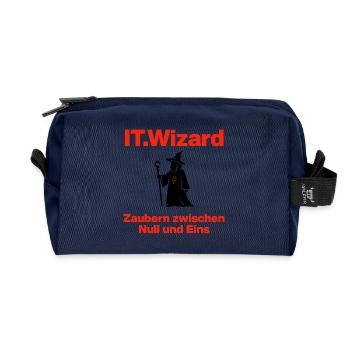 Magicien de l'informatique – Maître des 0 et des 1 - Trousse de toilette en tissu recyclé - marine - Devant