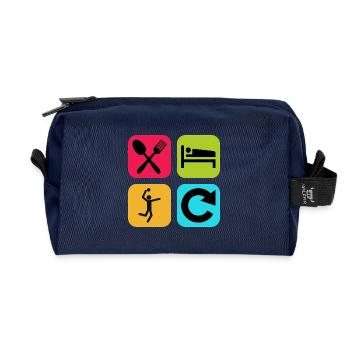 Mange du volley-ball en sommeil Répète une citation drôle - Trousse de toilette en tissu recyclé - marine - Devant