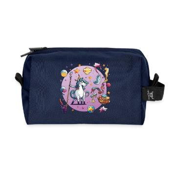 Galactic Unicorn Spell - Recycled Toiletry Zip Bag - navy - Front