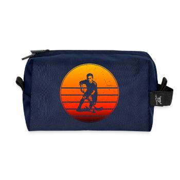 Short and clear floorball - Recycled Toiletry Zip Bag - navy - Front