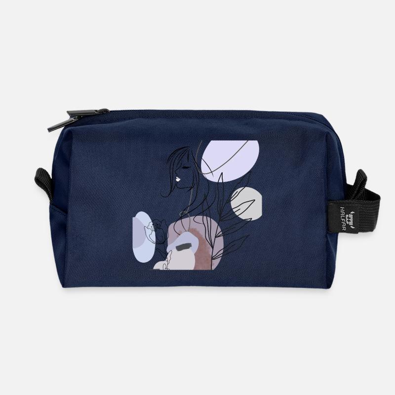 Abstrakte Silhouette mit Pastellformen - Recycelte Kulturtasche - Navy