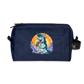 Blauer Drachen-Sänger vor Sonnenkreis - Recycelte Kulturtasche - Navy - Vorne
