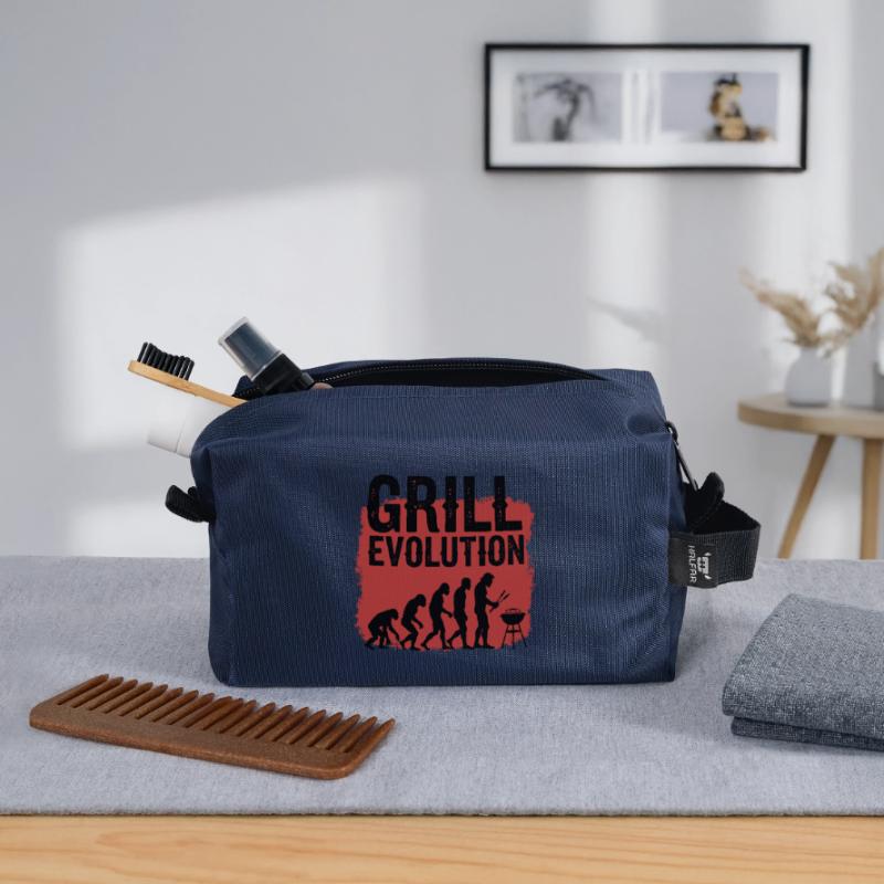 Grill Evolution Funny Grill Master Saying Recycled Toiletry Zip Bag